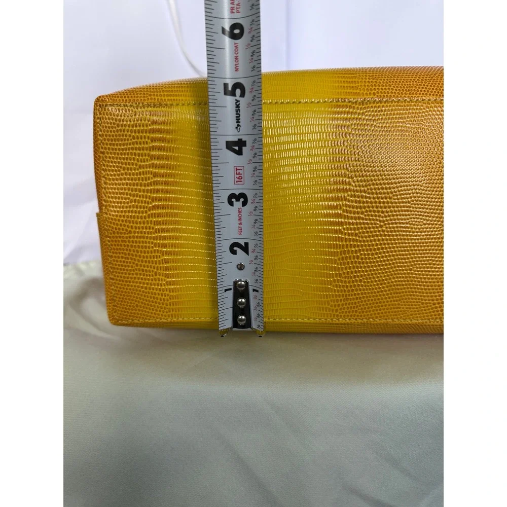 Burberry London Tote Bag Yellow Lizard Embossed Leather Shopper Handbag New‎